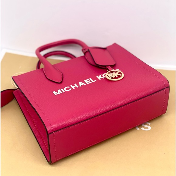 MICHAEL KORS Mirella Small Pebbled Leather
Crossbody Bag Tote Electric Pink - Picture 8 of 12